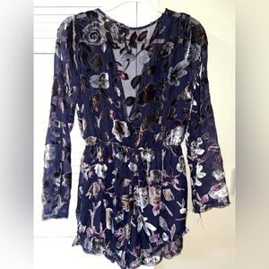 Altar'd State Purple Floral Sheer Romper